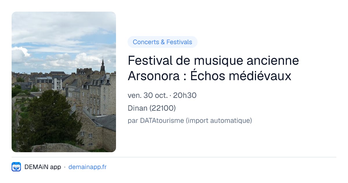 Festival de musique ancienne Arsonora : Échos médiévaux — Dinan