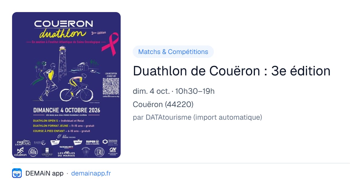 Duathlon de Couëron : 3e édition — Couëron