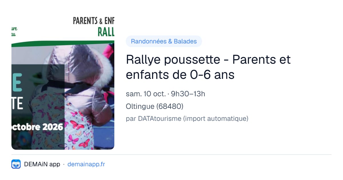 Rallye poussette - Parents et enfants de 0-6 ans — Oltingue