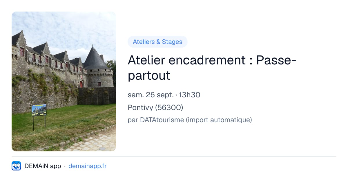 Atelier encadrement : Passe-partout — Pontivy