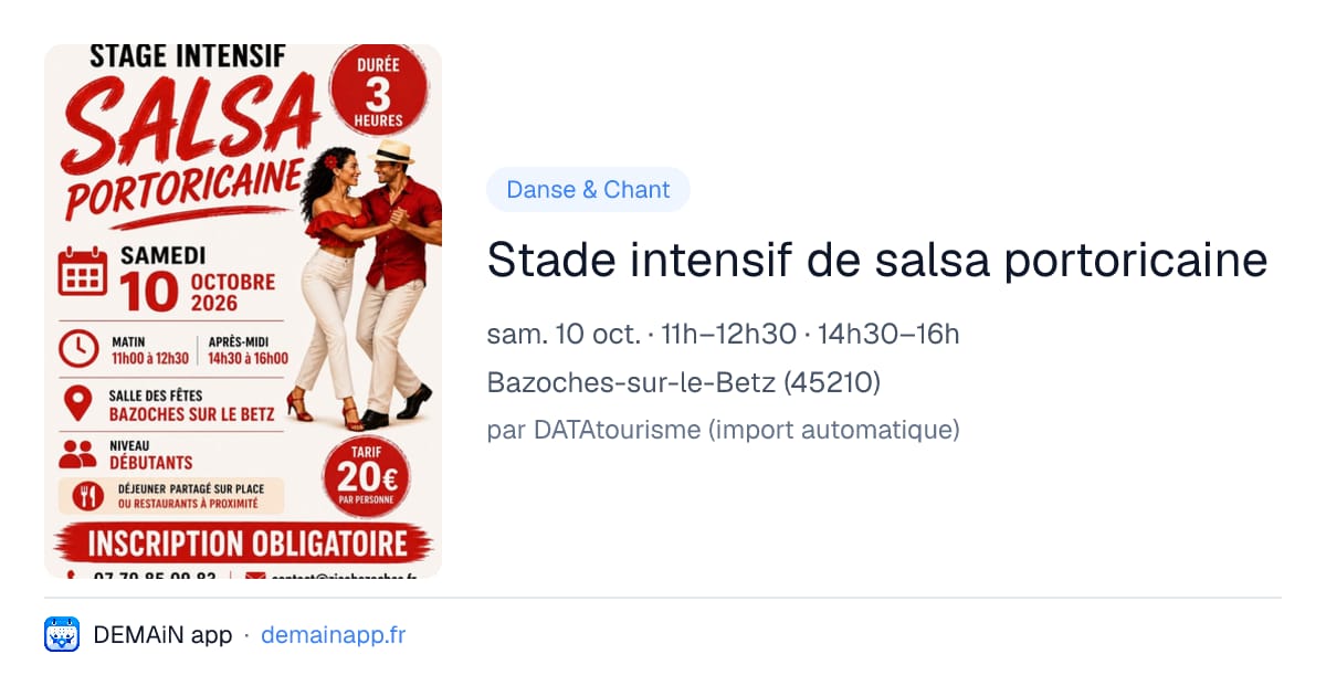 Stade intensif de salsa portoricaine — Bazoches-sur-le-Betz