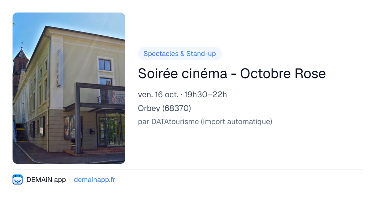Soirée cinéma - Octobre Rose — Orbey