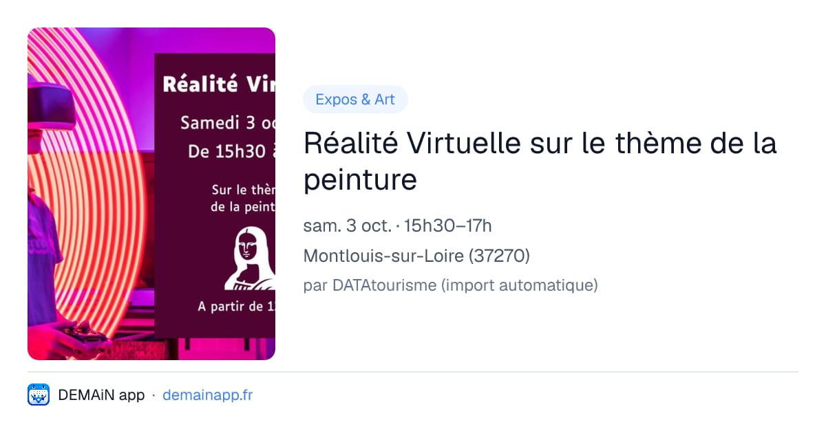 Réalité Virtuelle sur le thème de la peinture — Montlouis-sur-Loire