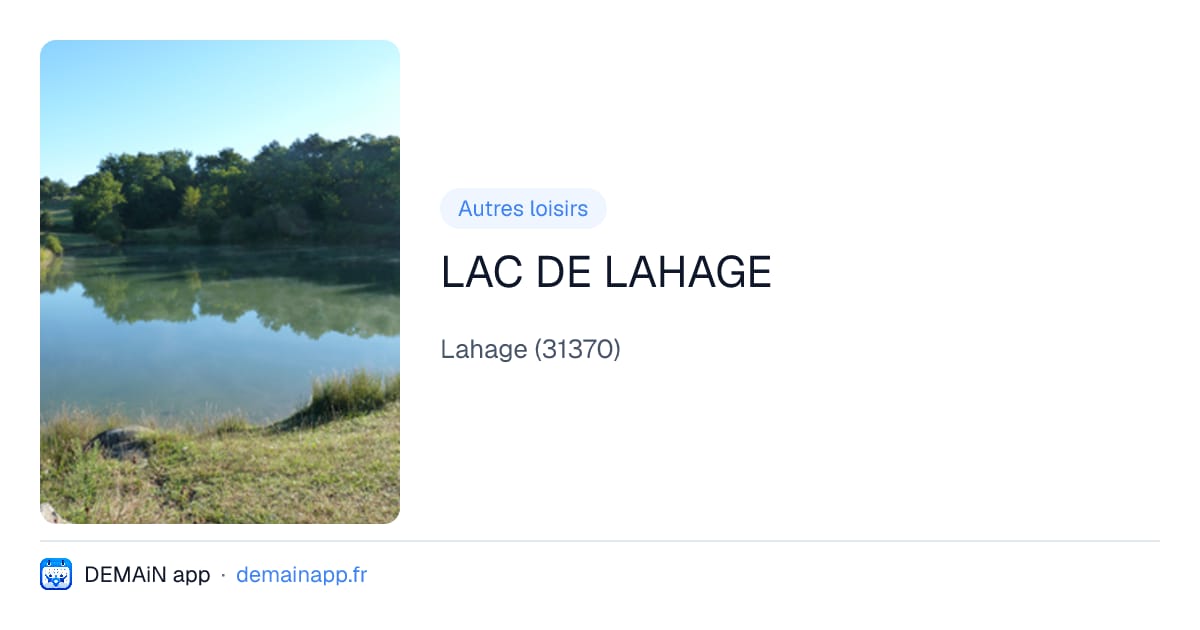 LAC DE LAHAGE — Lahage