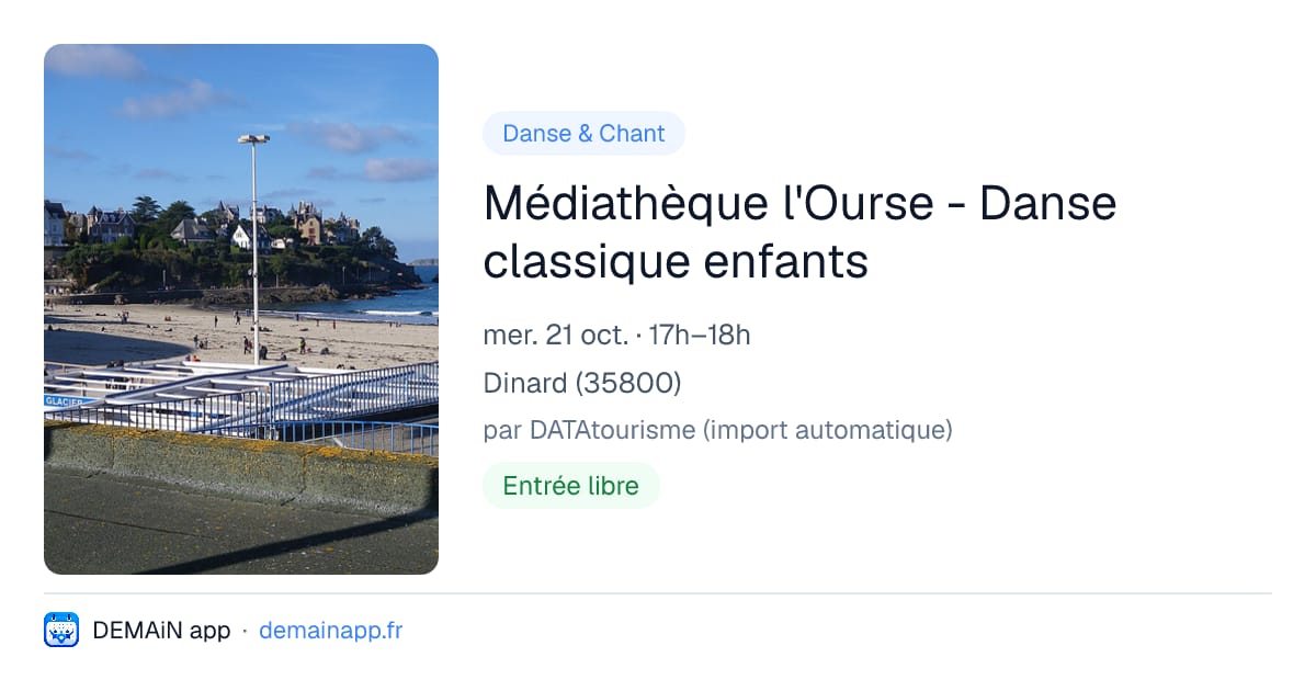 Médiathèque l'Ourse - Danse classique enfants — Dinard