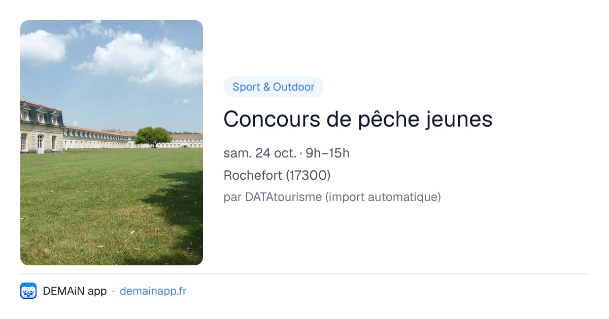 Concours de pêche jeunes — Rochefort