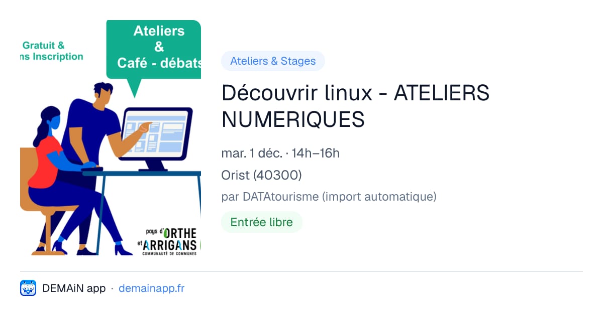Découvrir linux - ATELIERS NUMERIQUES — Orist