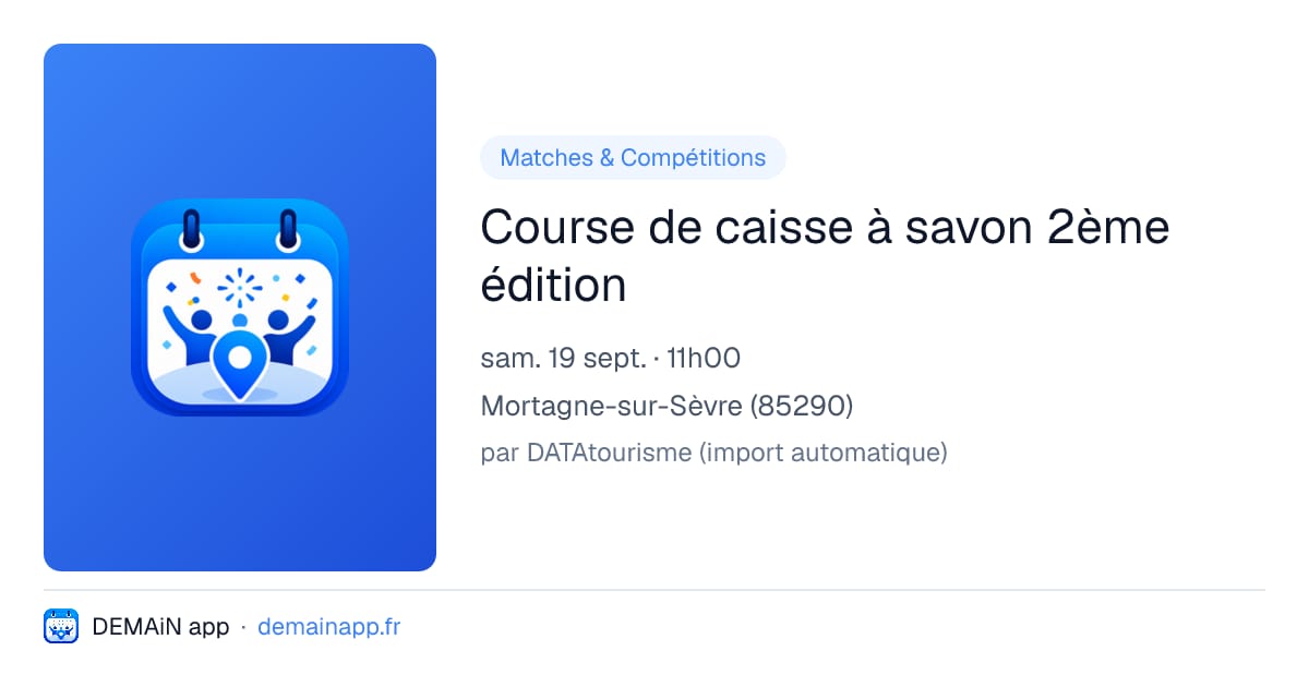 Course de caisse à savon 2ème édition — Mortagne-sur-Sèvre