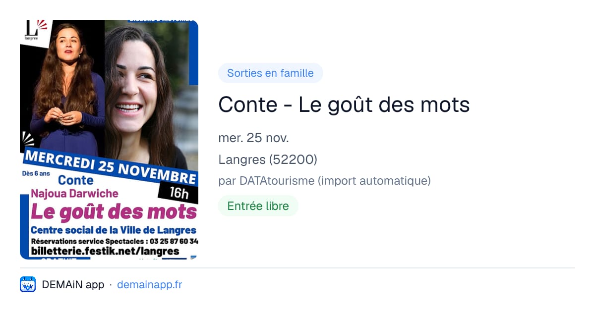 Conte - Le goût des mots — Langres