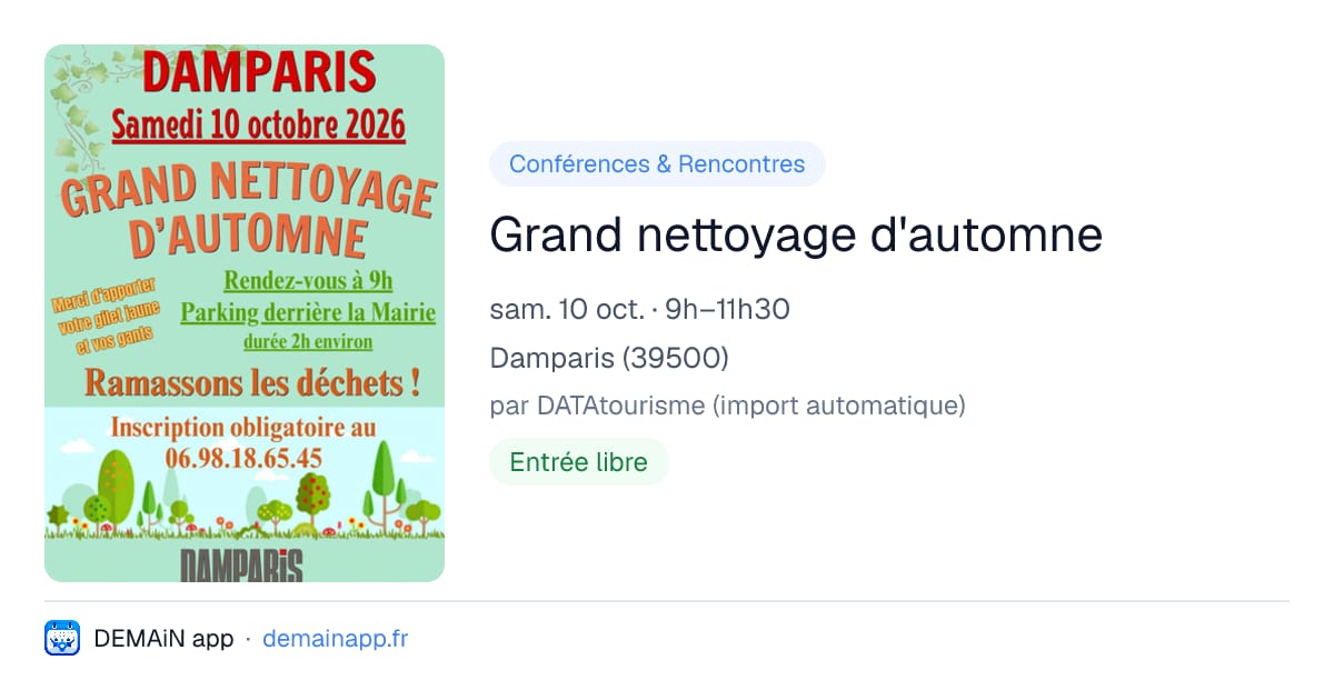 Grand nettoyage d'automne — Damparis