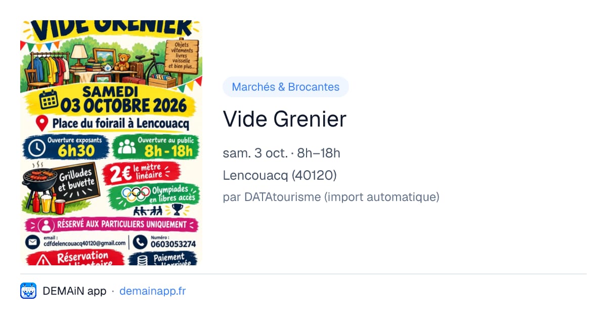 Vide Grenier — Lencouacq