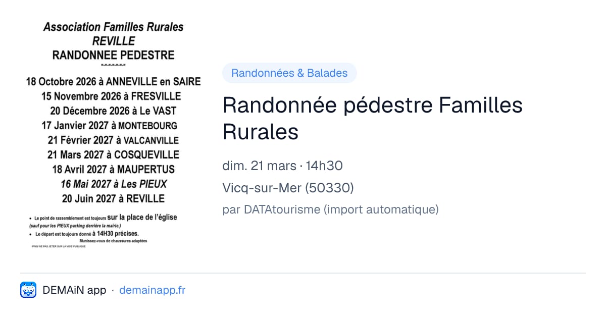 Randonnée pédestre Familles Rurales — Vicq-sur-Mer