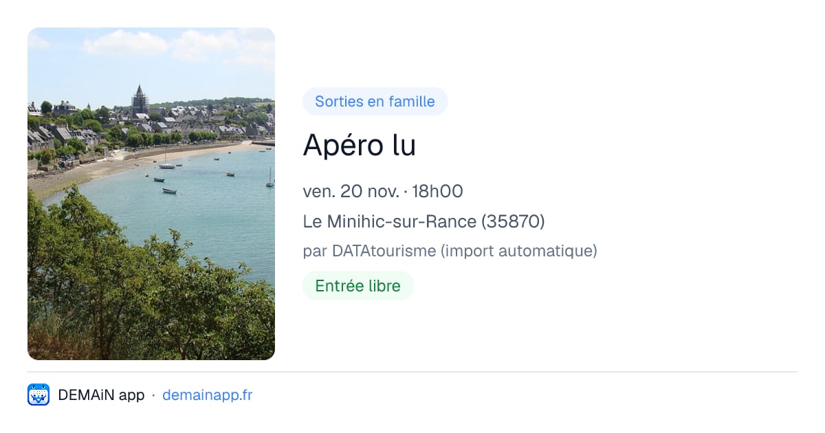Apéro lu — Le Minihic-sur-Rance