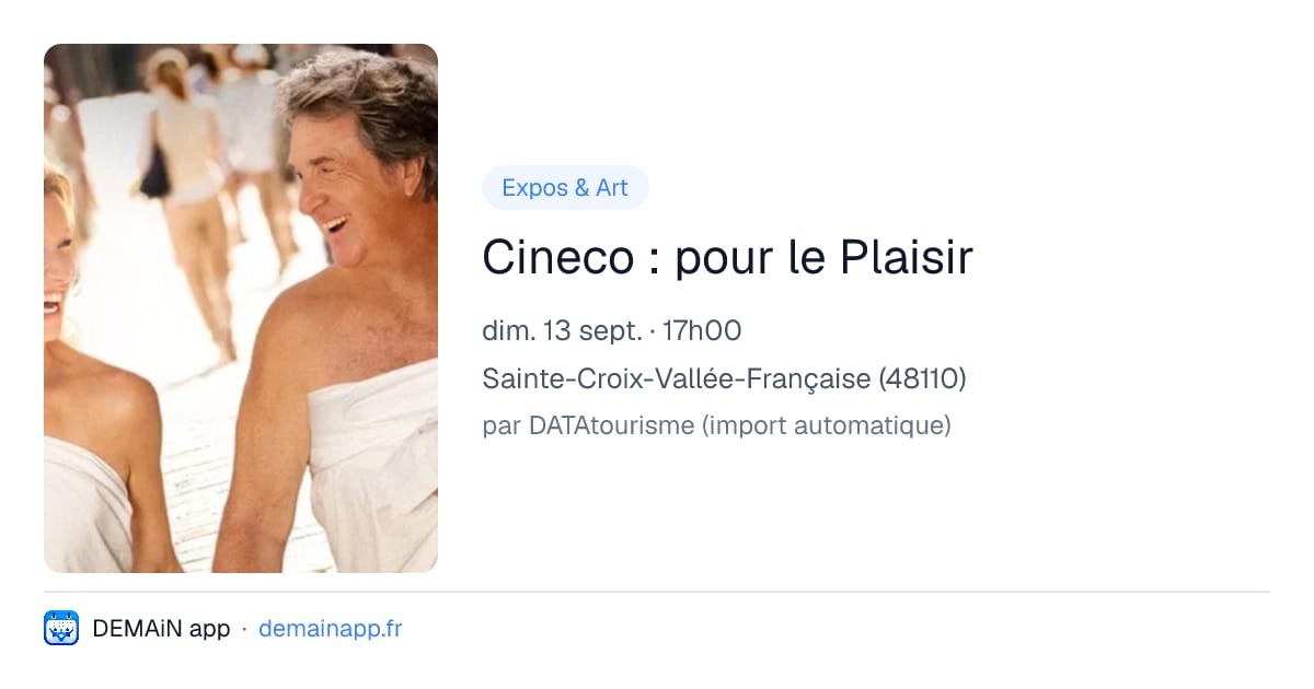 Cineco : pour le Plaisir — Sainte-Croix-Vallée-Française