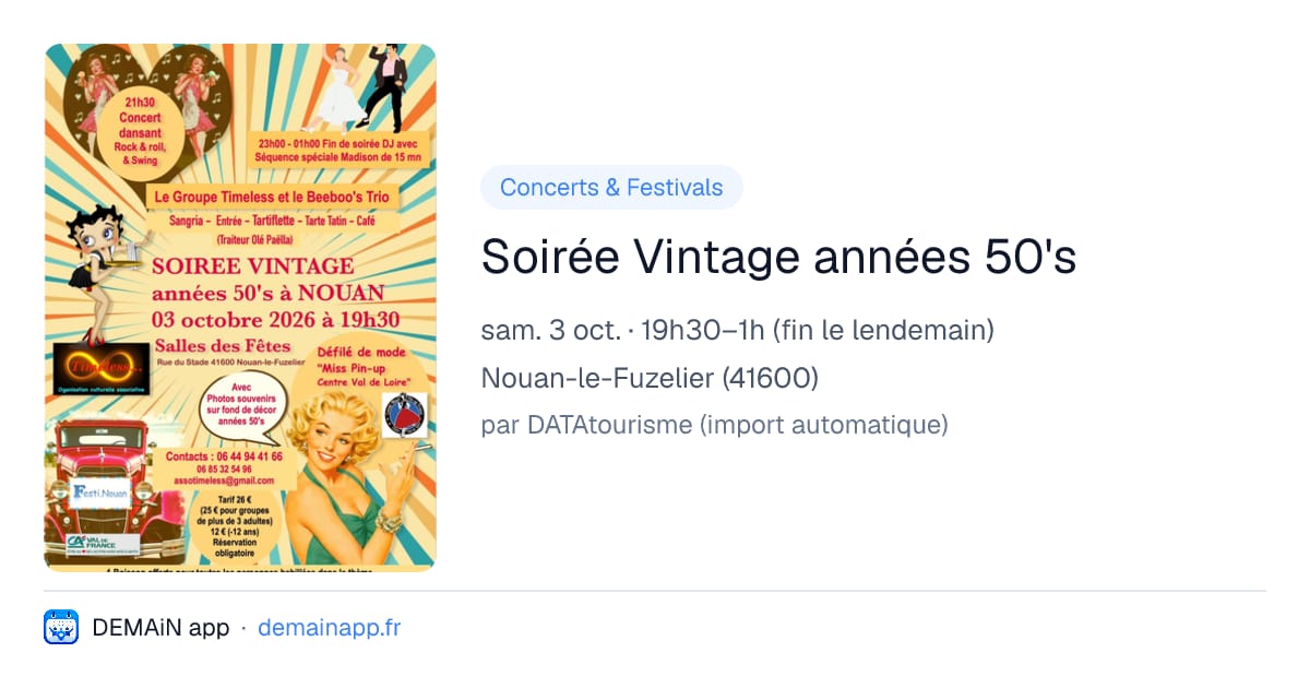 Soirée Vintage années 50's — Nouan-le-Fuzelier
