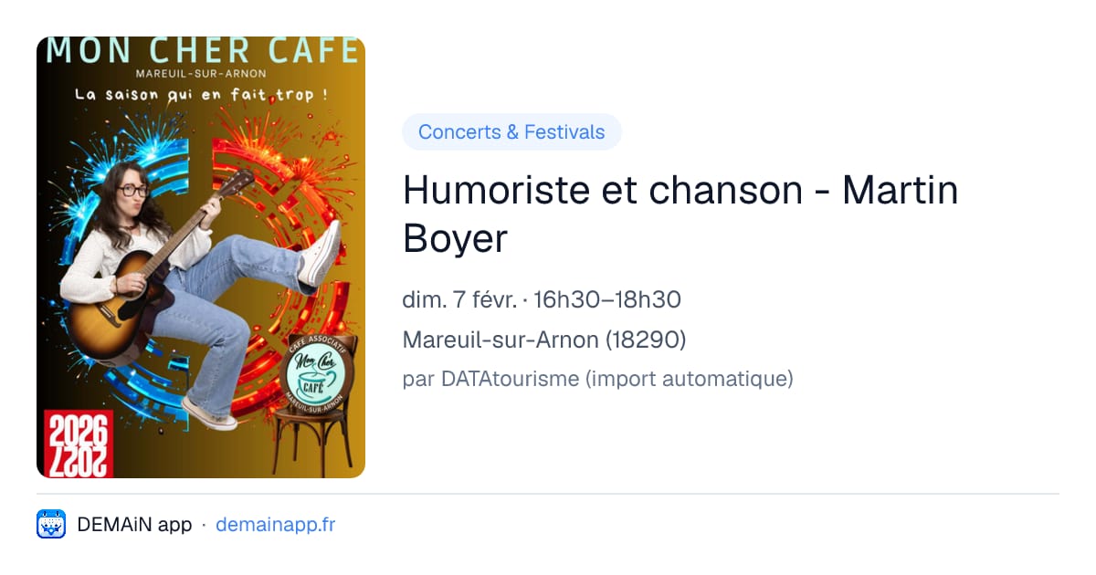 Humoriste et chanson - Martin Boyer — Mareuil-sur-Arnon