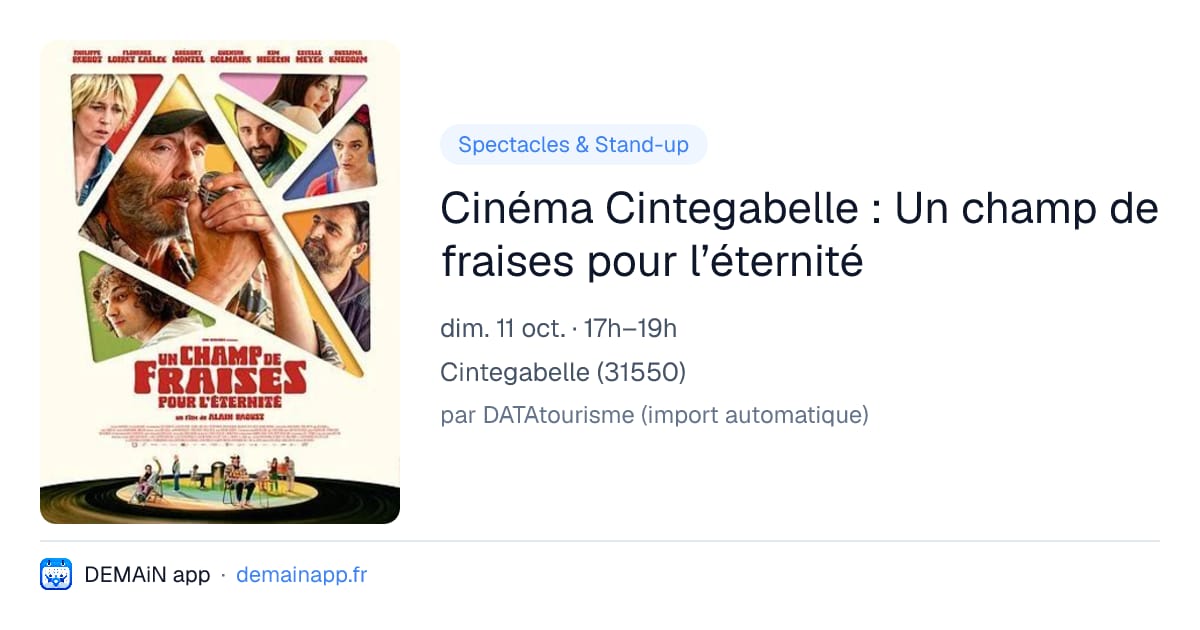 Cinéma Cintegabelle : Un champ de fraises pour l’éternité — Cintegabelle