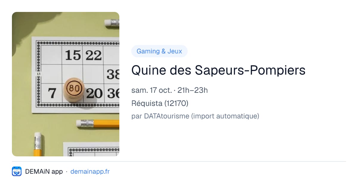 Quine des Sapeurs-Pompiers — Réquista