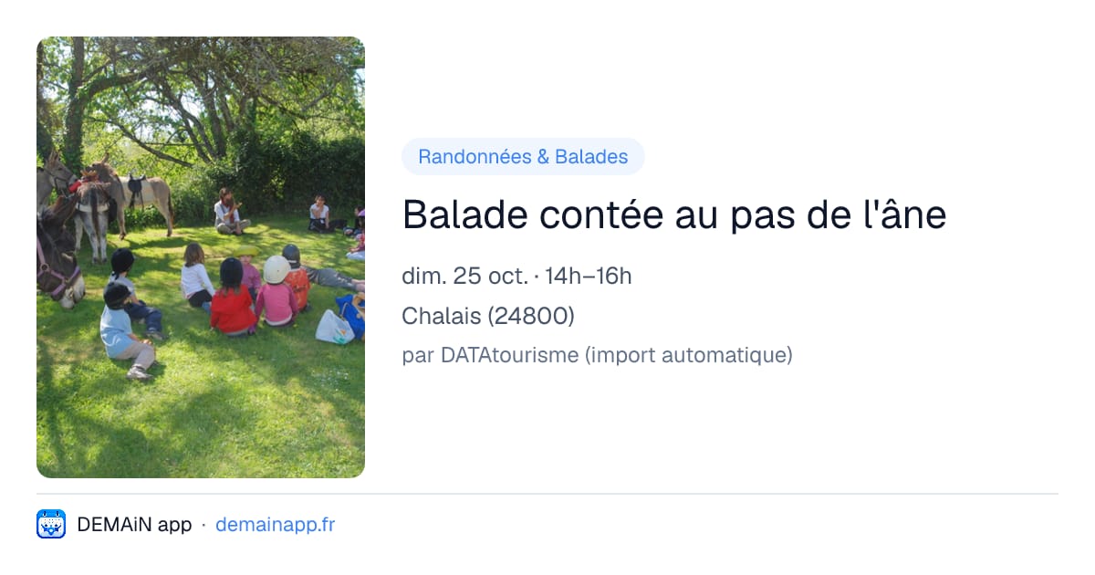 Balade contée au pas de l'âne — Chalais