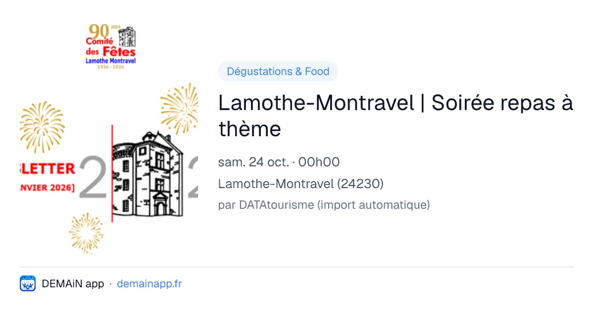 Lamothe-Montravel | Soirée repas à thème — Lamothe-Montravel