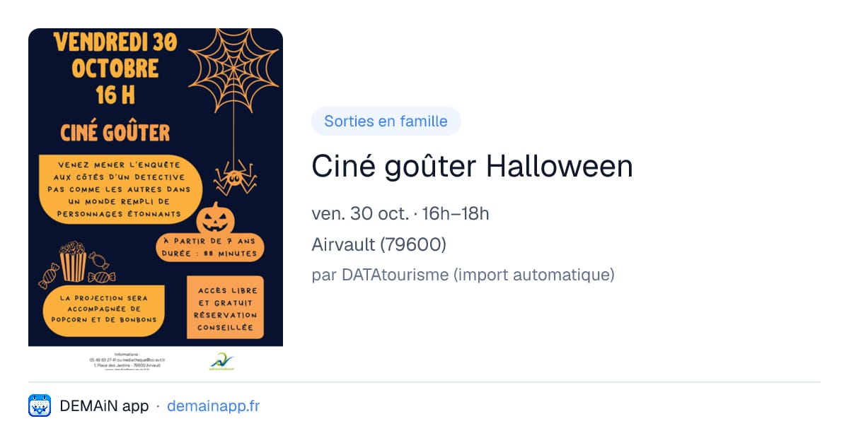 Ciné goûter Halloween — Airvault