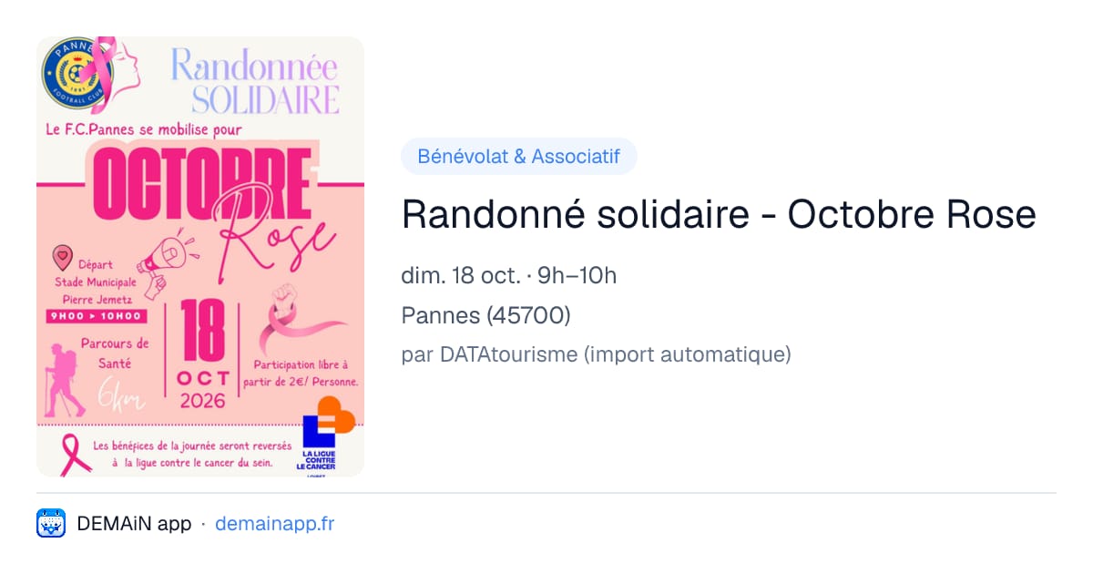 Randonné solidaire - Octobre Rose — Pannes