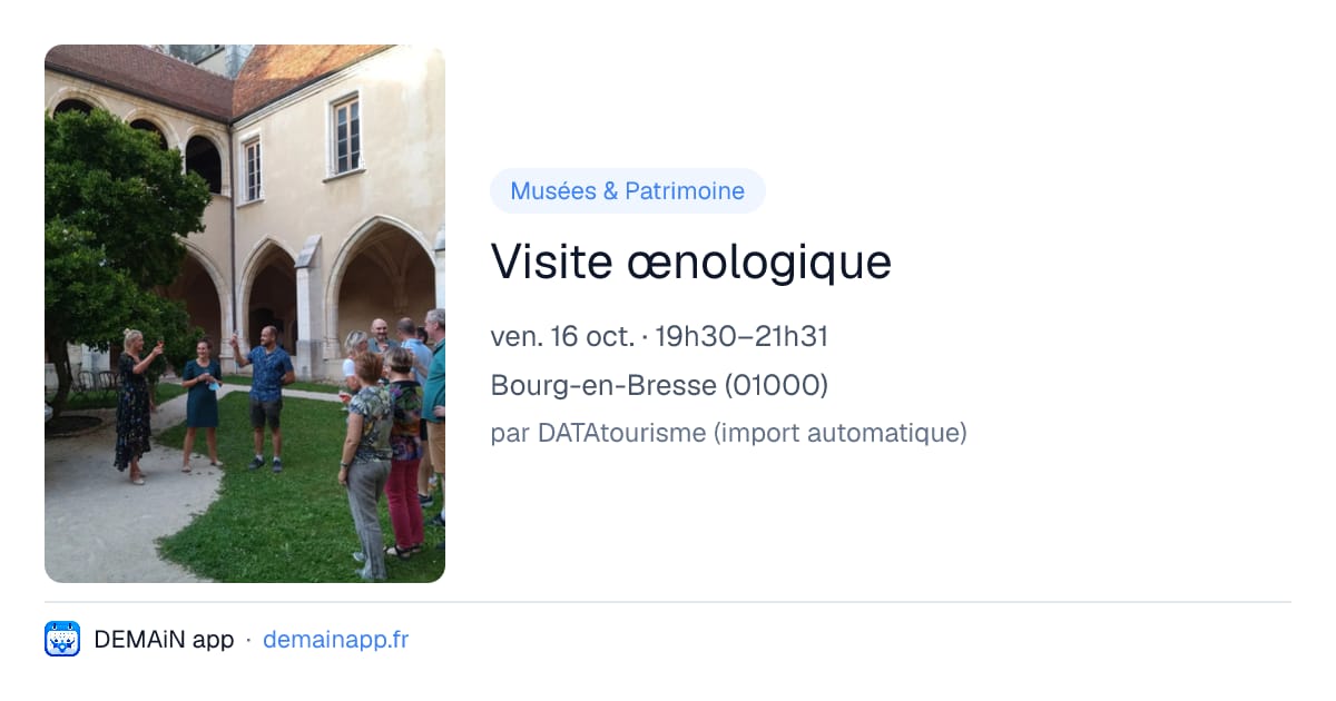 Visite œnologique — Bourg-en-Bresse