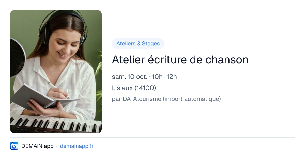 Atelier écriture de chanson — Lisieux