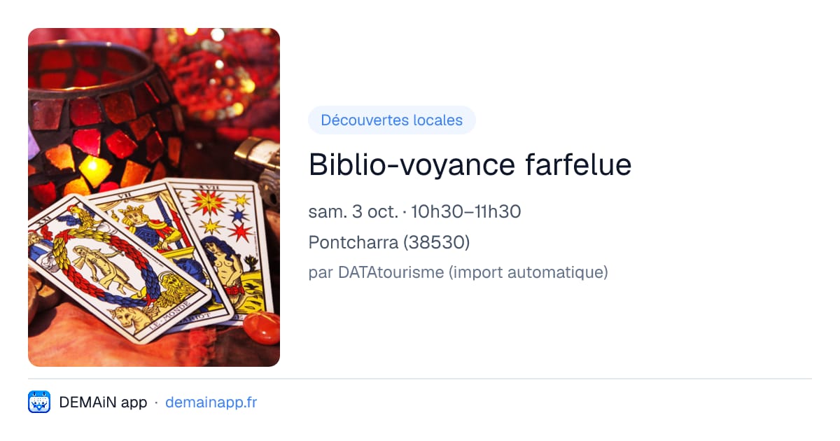 Biblio-voyance farfelue — Pontcharra