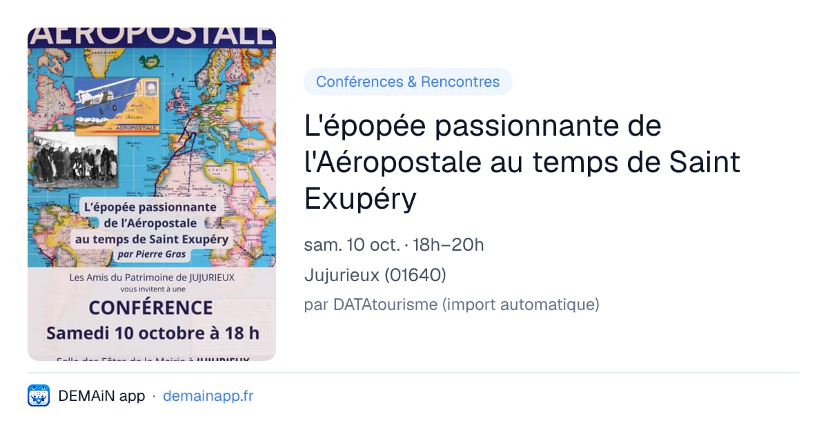 L'épopée passionnante de l'Aéropostale au temps de Saint Exupéry — Jujurieux