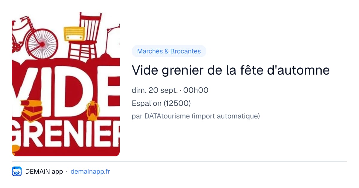 Vide grenier de la fête d'automne — Espalion
