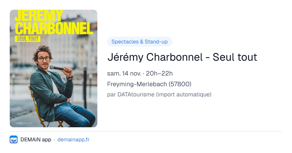 Jérémy Charbonnel - Seul tout — Freyming-Merlebach