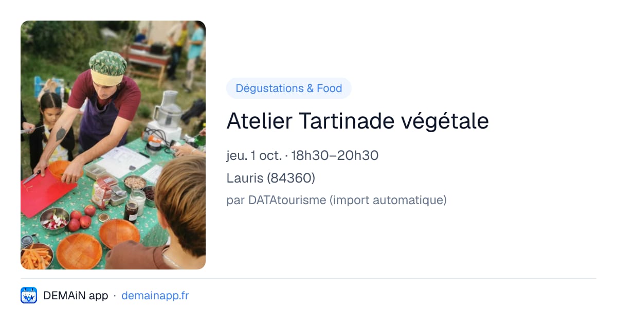 Atelier Tartinade végétale — Lauris