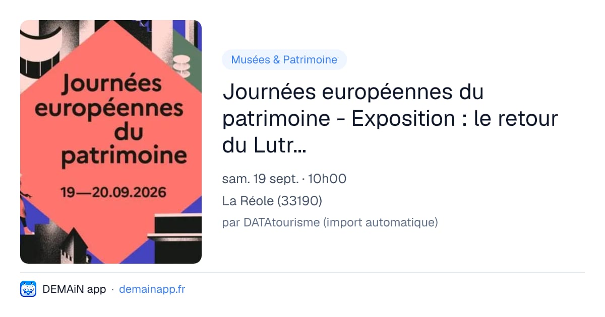 Journées européennes du patrimoine - Exposition : le retour du Lutrin Blaise Charlut — La Réole