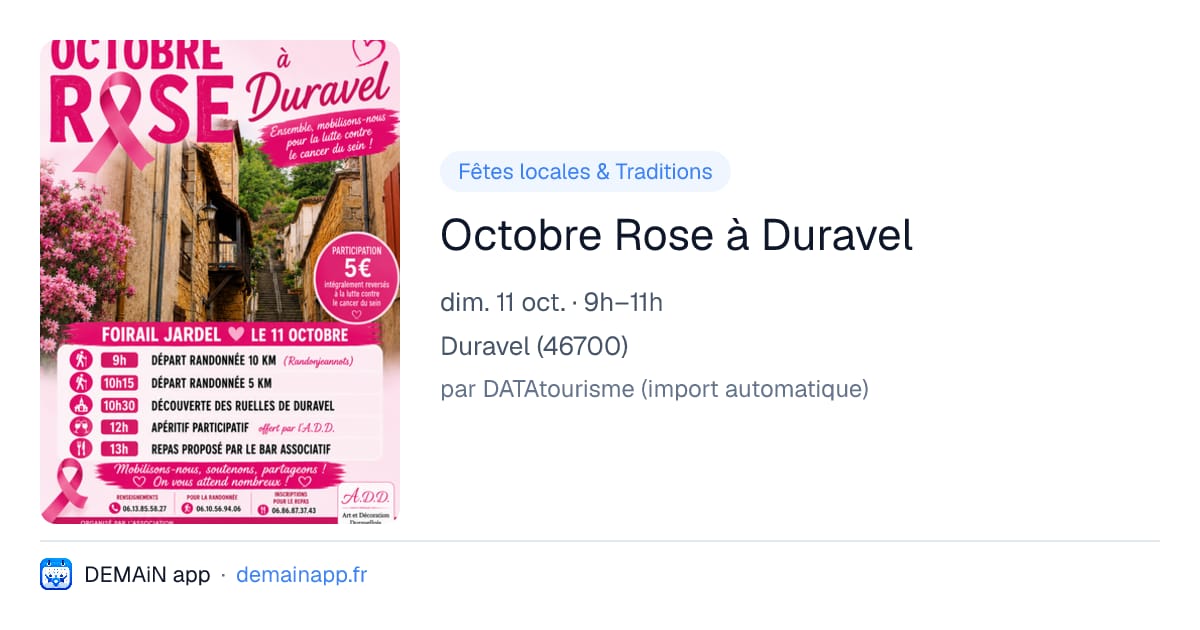 Octobre Rose à Duravel — Duravel
