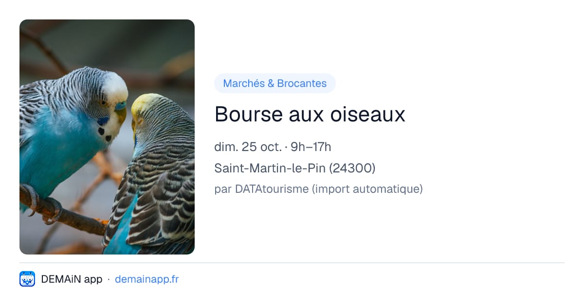 Bourse aux oiseaux — Saint-Martin-le-Pin