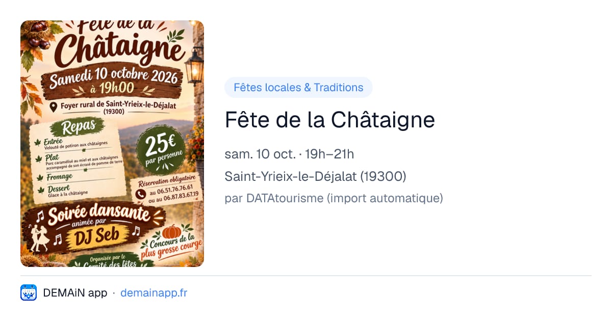 Fête de la Châtaigne — Saint-Yrieix-le-Déjalat