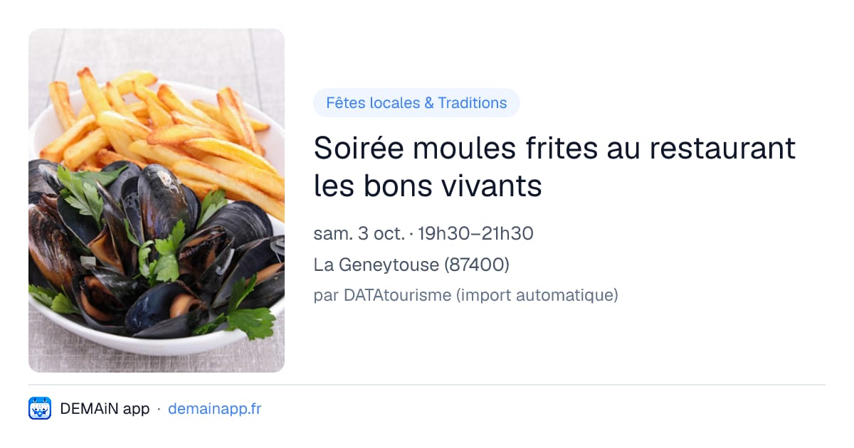 Soirée moules frites au restaurant les bons vivants — La Geneytouse