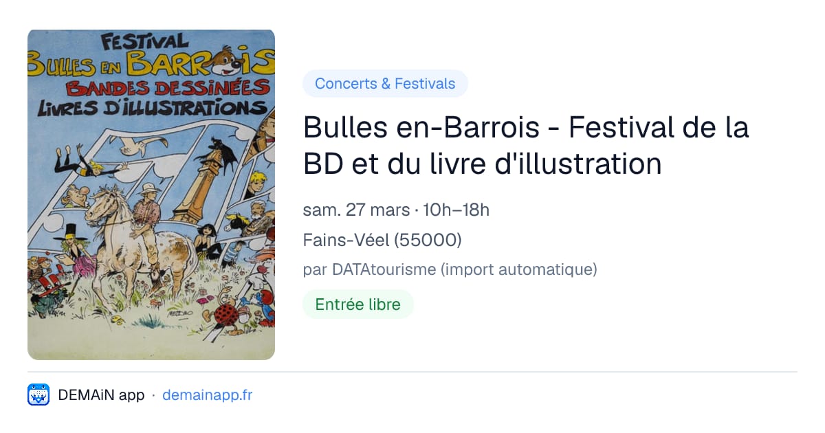 Bulles en-Barrois - Festival de la BD et du livre d'illustration — Fains-Véel