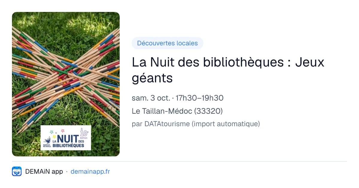 La Nuit des bibliothèques : Jeux géants — Le Taillan-Médoc