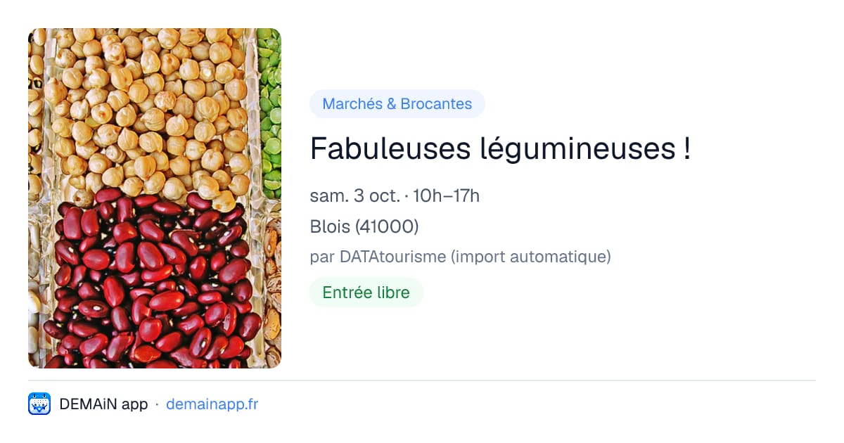Fabuleuses légumineuses ! — Blois