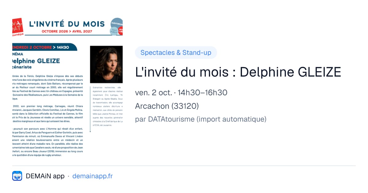 L'invité du mois : Delphine GLEIZE — Arcachon
