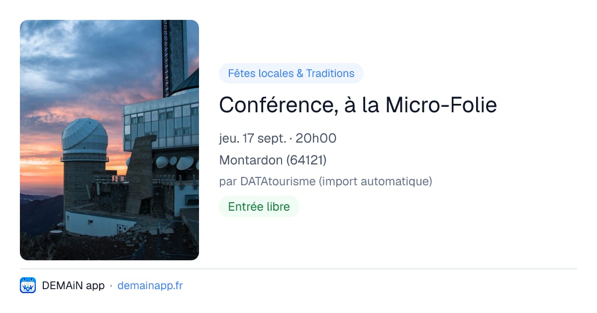 Conférence, à la Micro-Folie — Montardon
