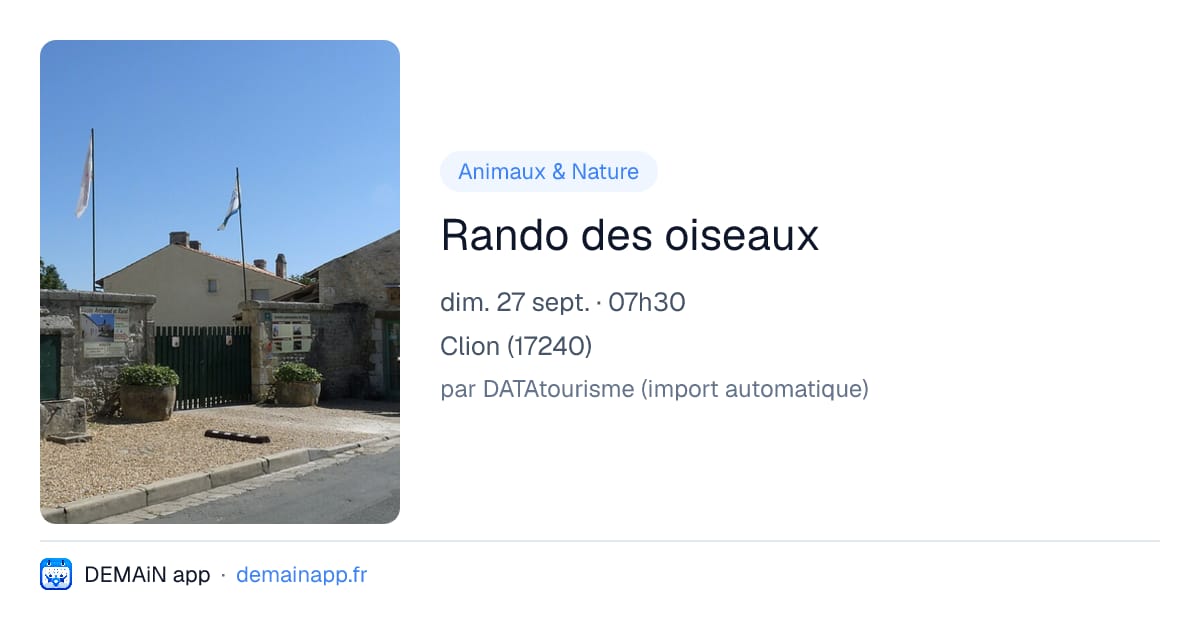 Rando des oiseaux — Clion