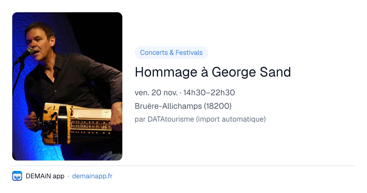 Hommage à George Sand — Bruère-Allichamps
