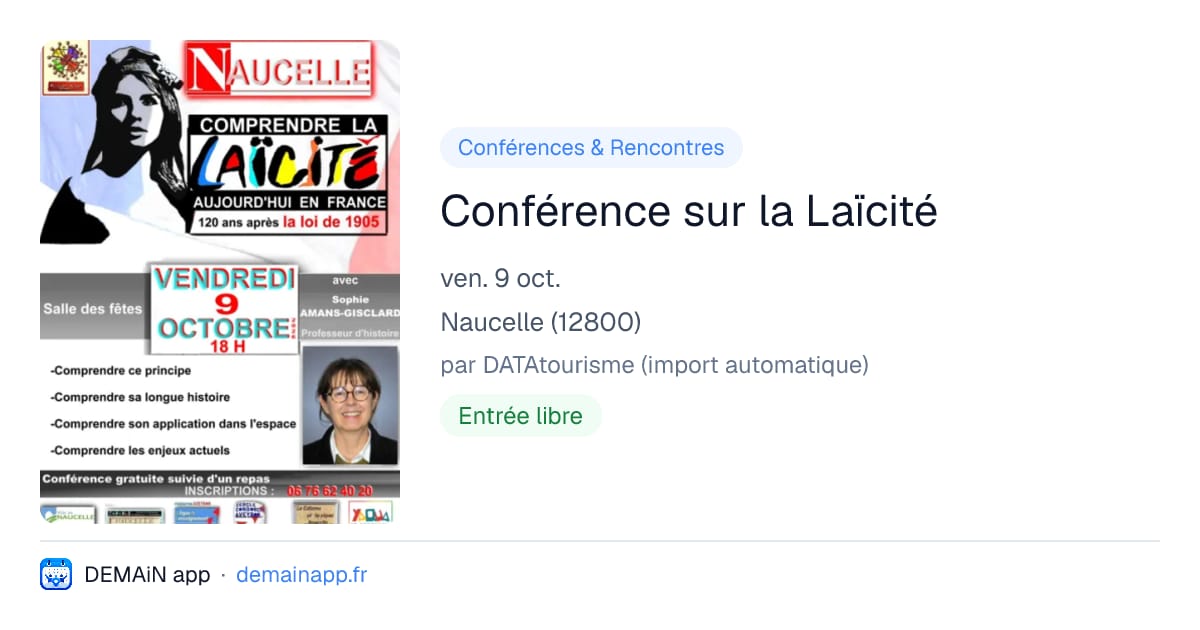 Conférence sur la Laïcité — Naucelle