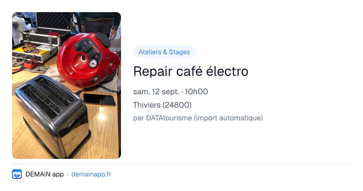 Repair café électro — Thiviers
