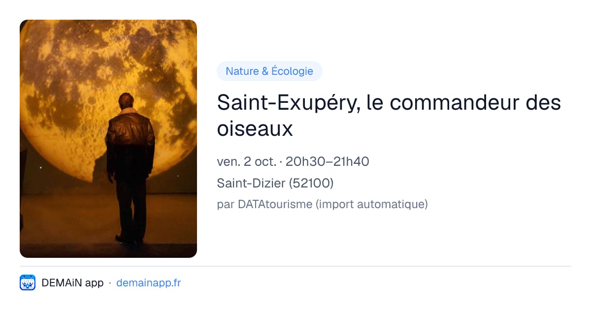 Saint-Exupéry, le commandeur des oiseaux — Saint-Dizier