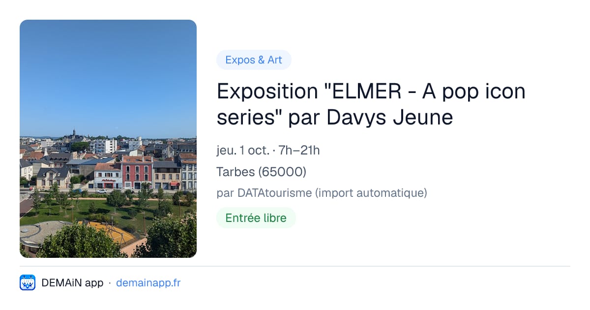 Exposition "ELMER - A pop icon series" par Davys Jeune — Tarbes