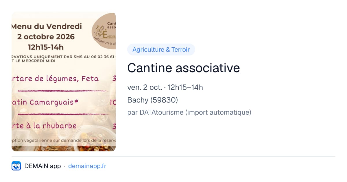 Cantine associative — Bachy